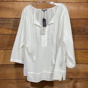 NYDJ Crisp White 💯 Cotton Shirt